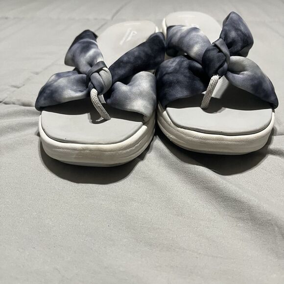 Clarks Cloudsteppers Knotted Slide Sandals Drift Ave BlueTye-Dye Womens Size 9M - Picture 4 of 9